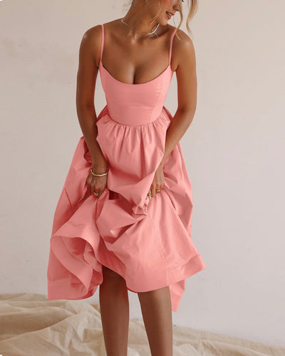 Sleeveless tank top solid color dress