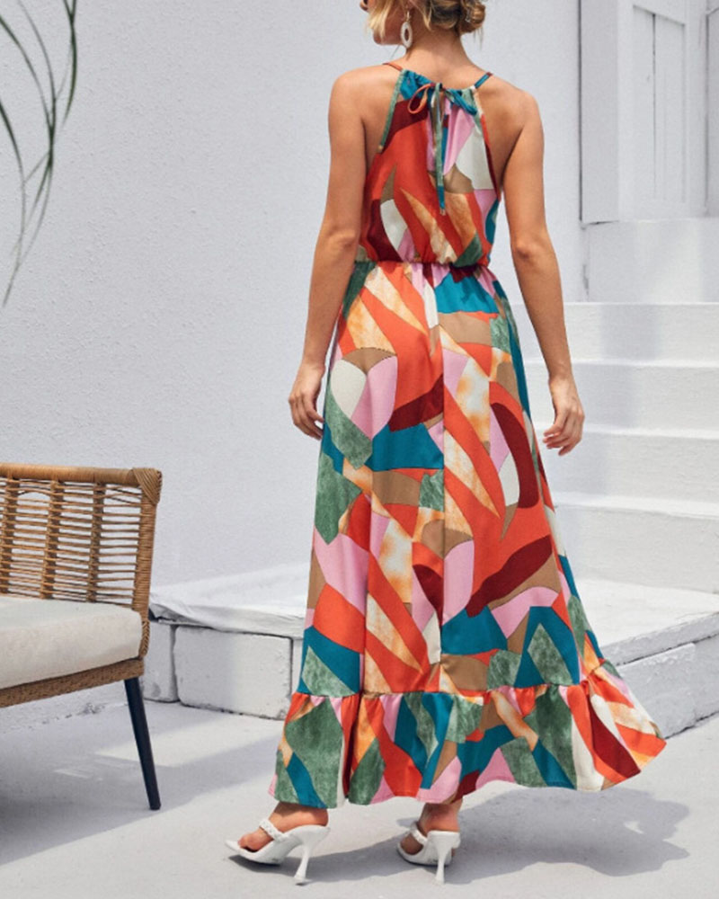 Robe longue sans manches à imprimé Resort 