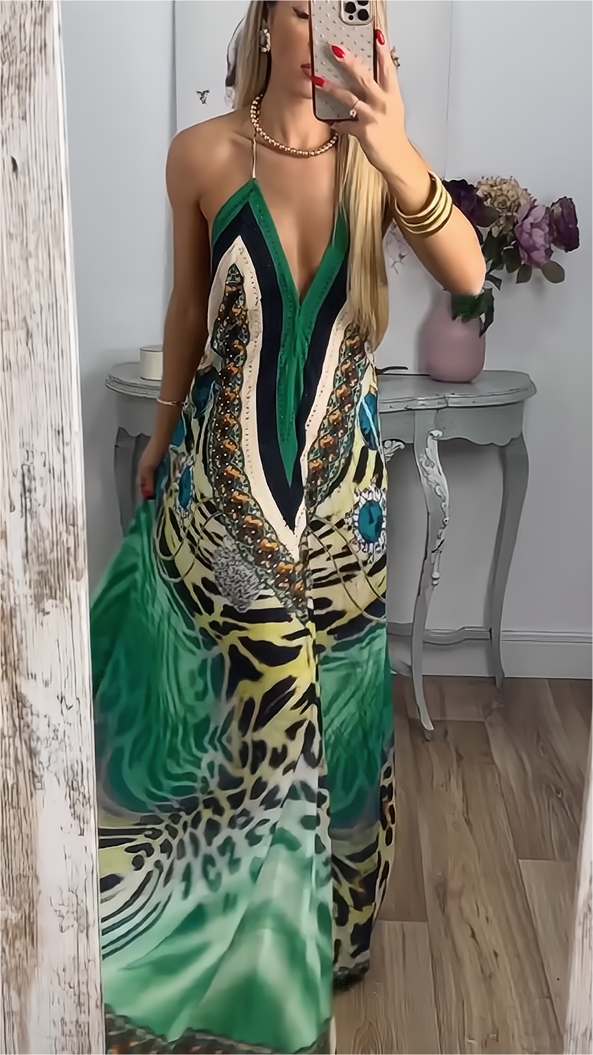 Backless Boho Slip Maxi Dress