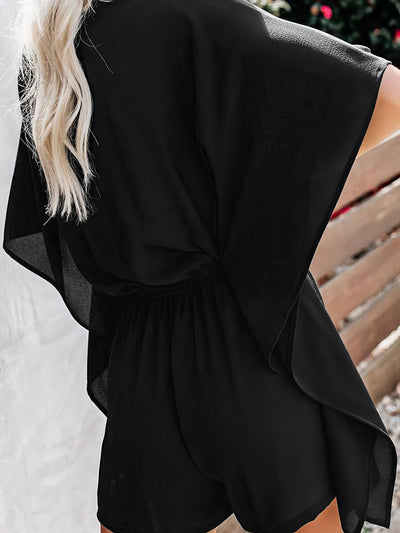 V Neck High Waist Wide Loose Casual Jumpsuit